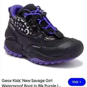 Geox New Savage Girl Waterproof Boot in Black Purple